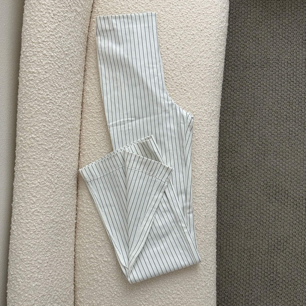 White Pin-stripe Ponte Pants